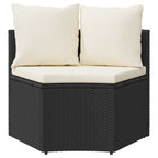 Sofa Set 2 pcs Schwarz Massives Akazienholz und Poly Rattan
