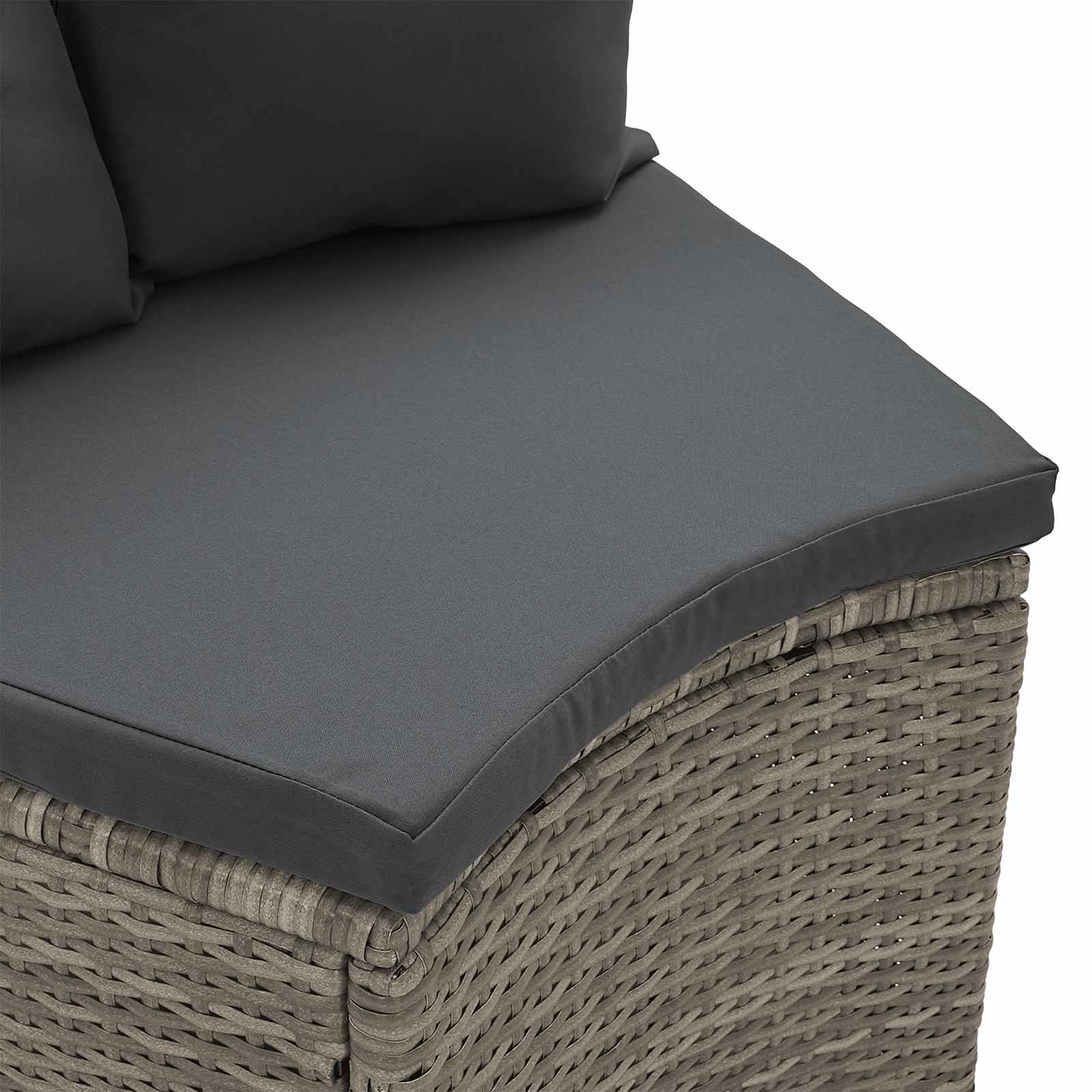 Sofa Set 2 pcs Grau Massives Akazienholz und Poly Rattan
