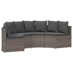 Sofa Set 2 pcs Grau Massives Akazienholz und Poly Rattan