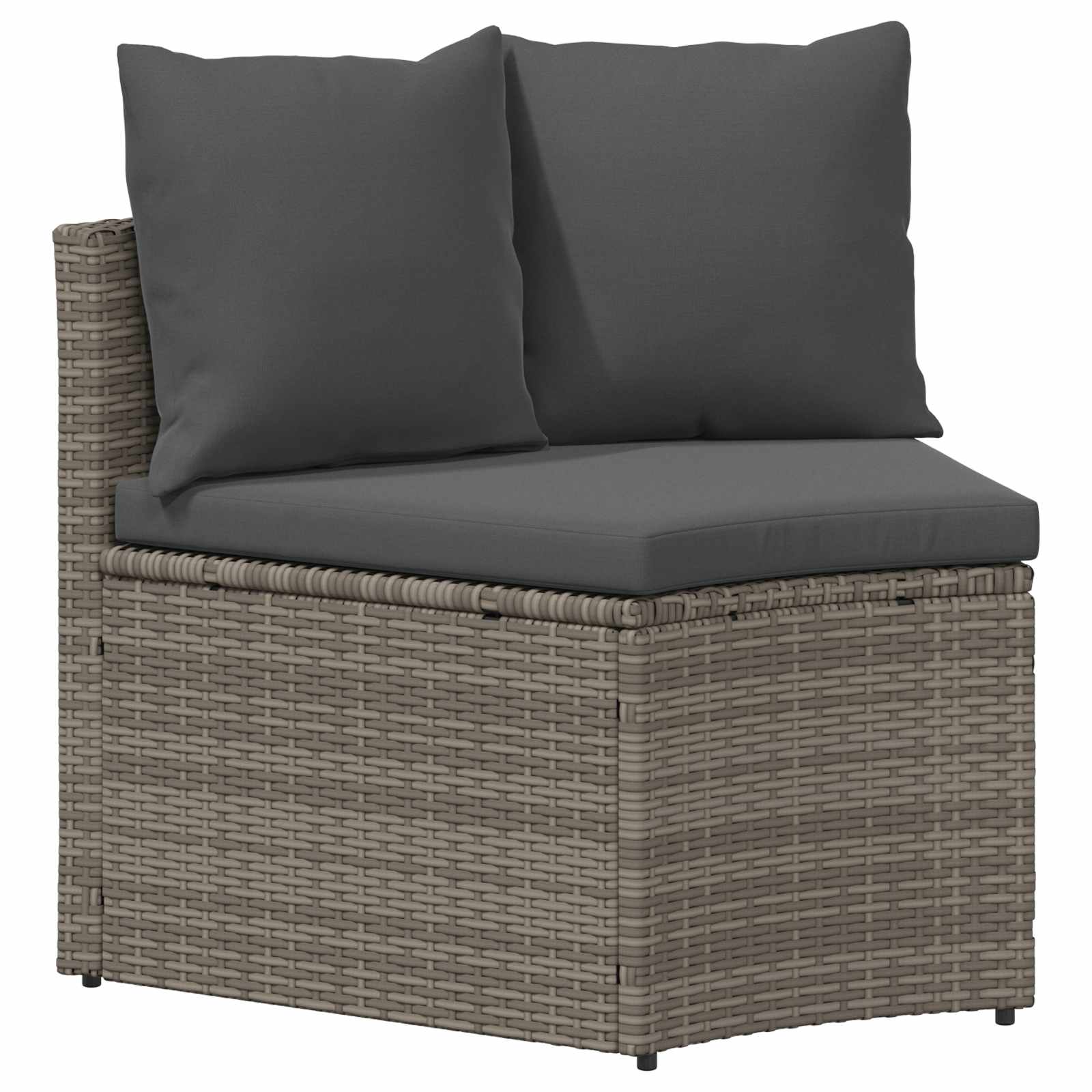 Sofa Set 2 pcs Grau Massives Akazienholz und Poly Rattan