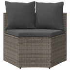 Sofa Set 2 pcs Grau Massives Akazienholz und Poly Rattan