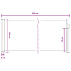 Ausziehbares Seitenmarkise Anthrazit 300 x 100 cm Polyester