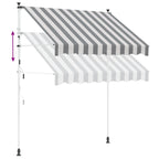 Manuell einziehbare Markise Anthrazit und Weiß 100 cm