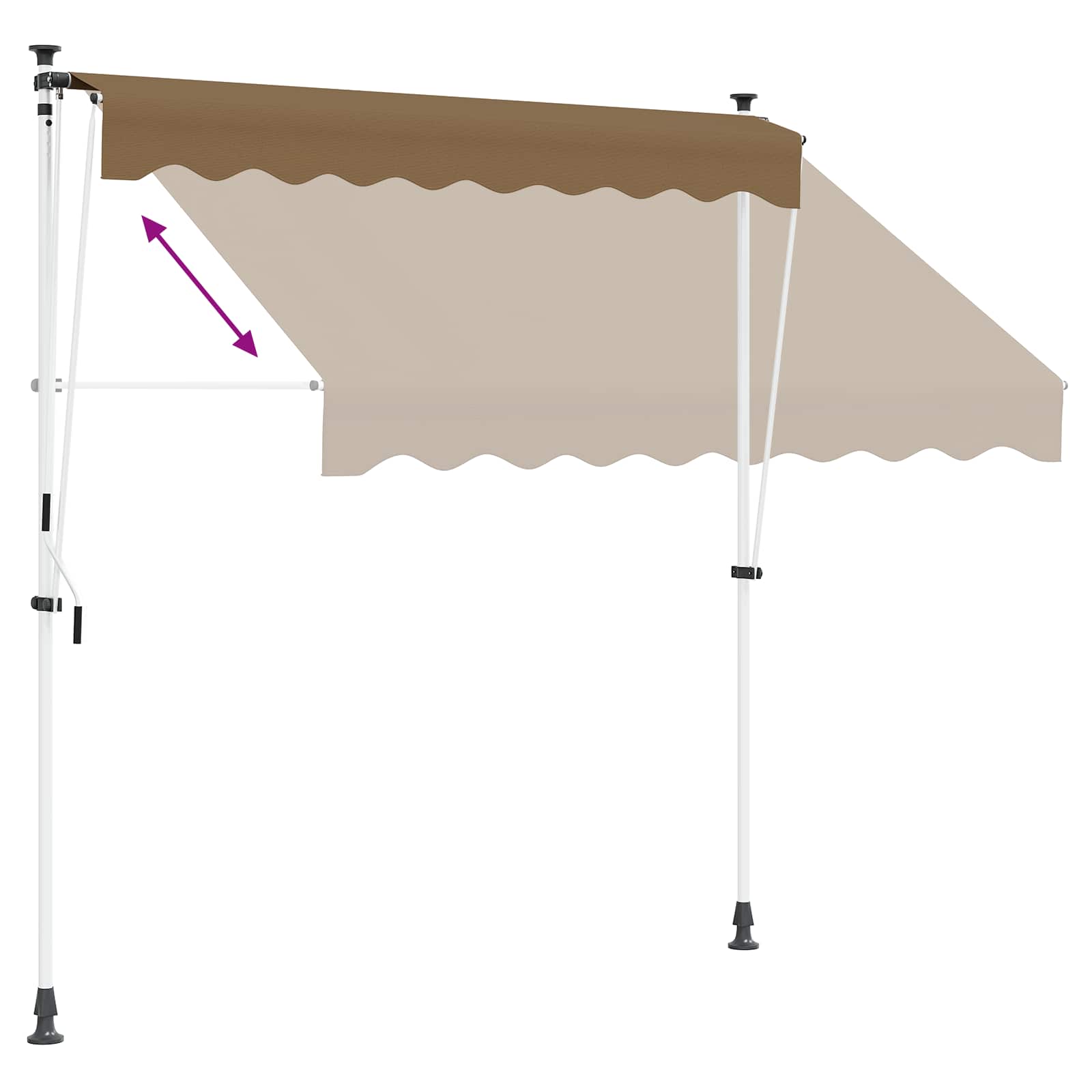 Manuell einziehbare Markise Beige 350 cm
