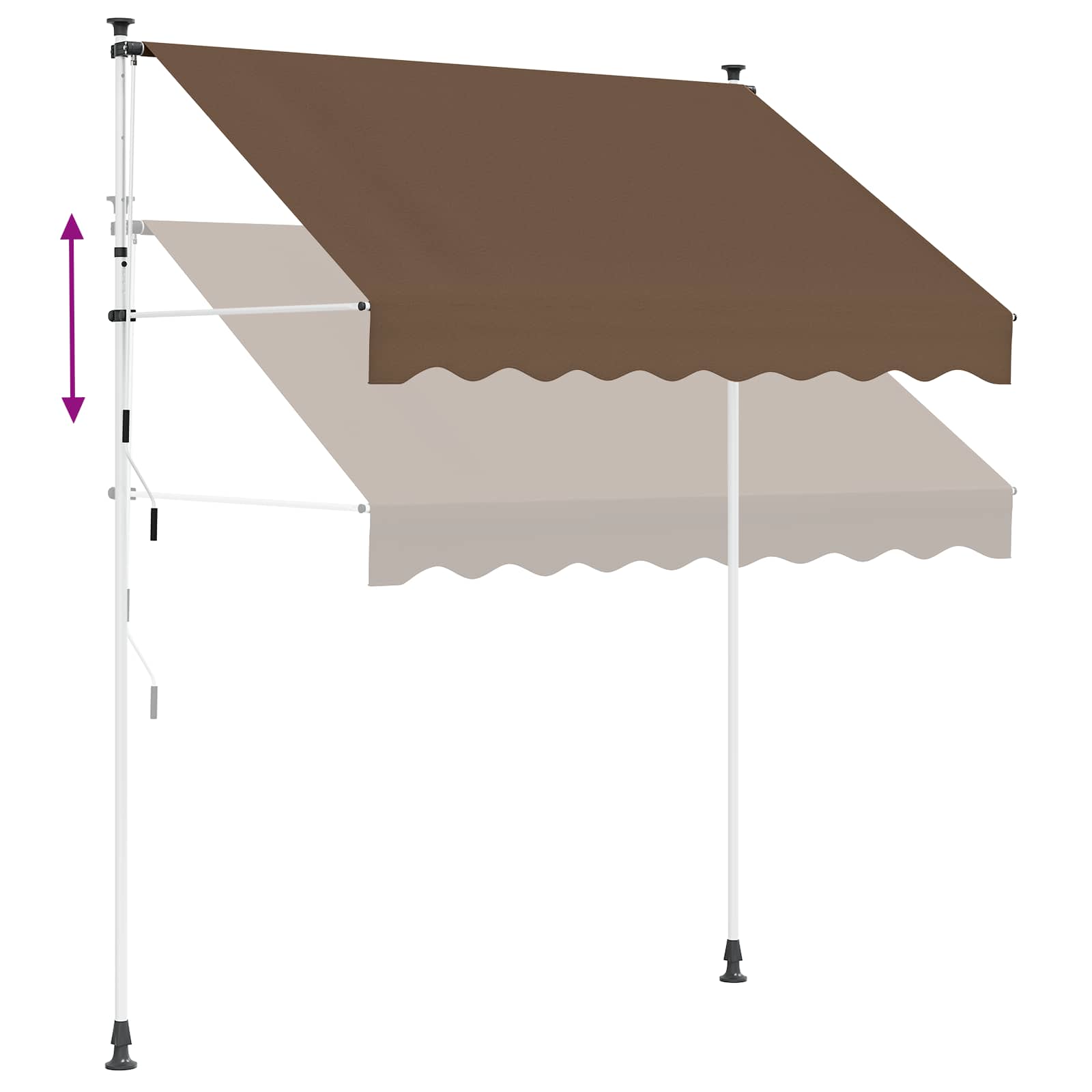 Manuell einziehbare Markise Taupe 200 cm