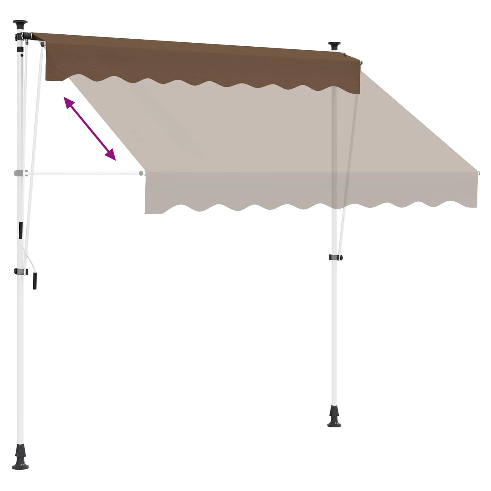 Manuell einziehbare Markise Taupe 200 cm