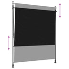 Outdoor Rollo Schwarz 200 x 270 cm