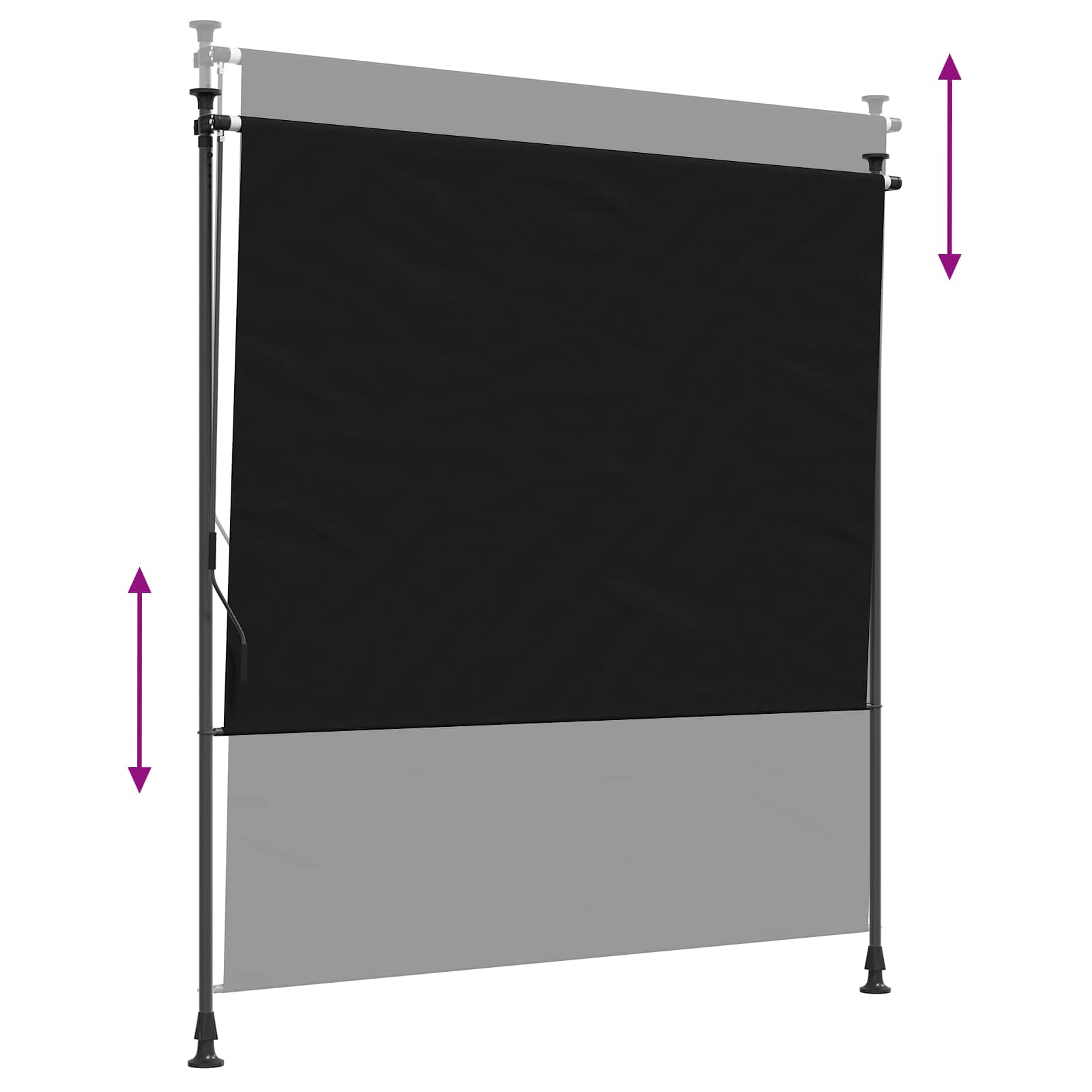 Outdoor Rollo Schwarz 200 x 270 cm