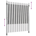 Outdoor Rollo Anthrazit und Weiß 100 x 270 cm