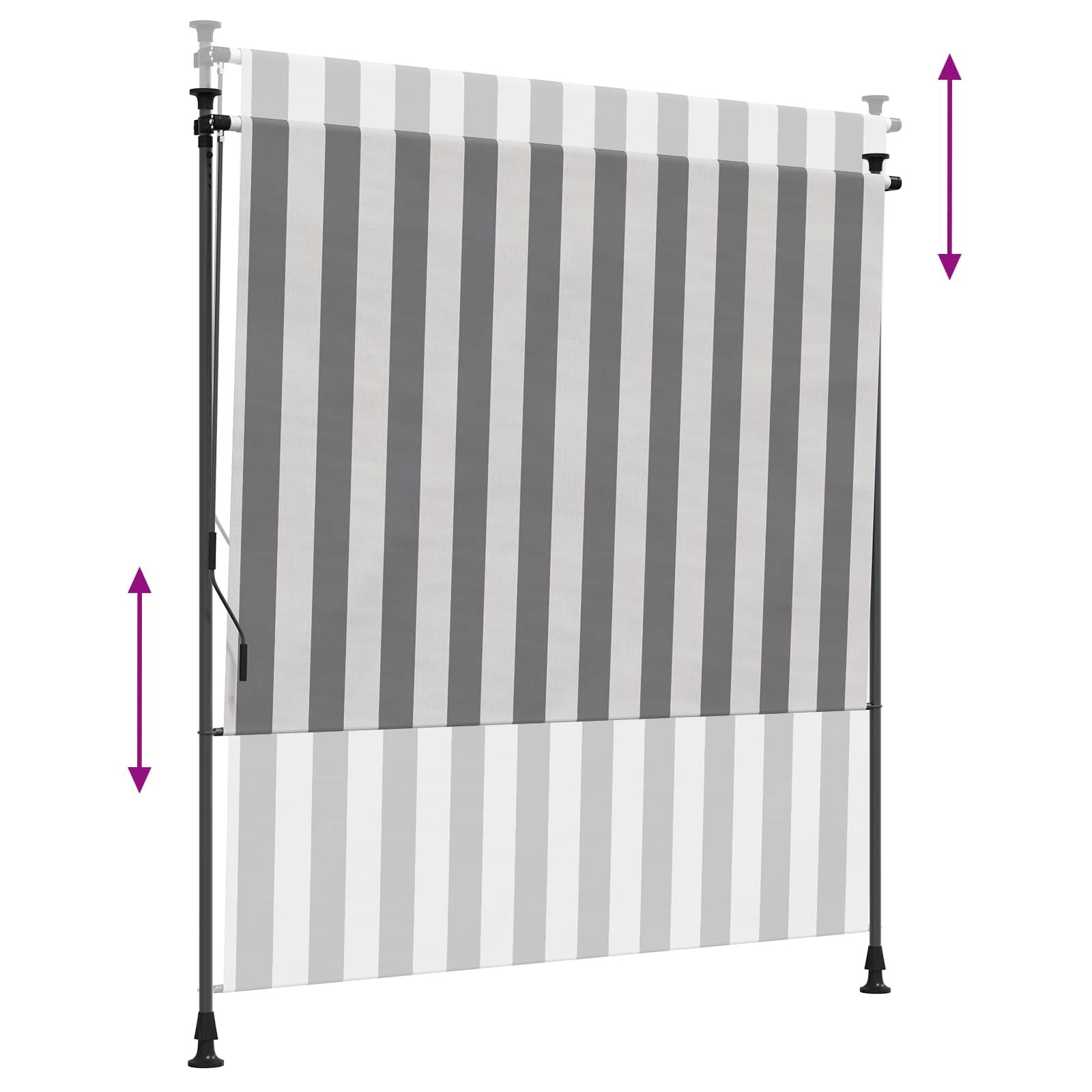 Outdoor Rollo Anthrazit und Weiß 100 x 270 cm