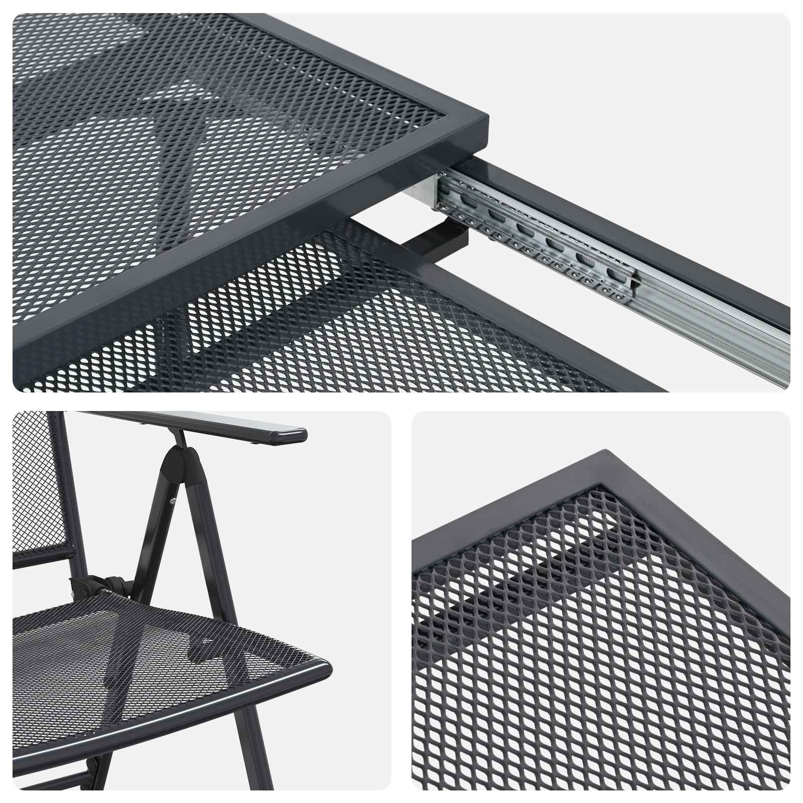 Garten Essgruppe 9 pcs Anthrazit 212 x 90 x 76 cm