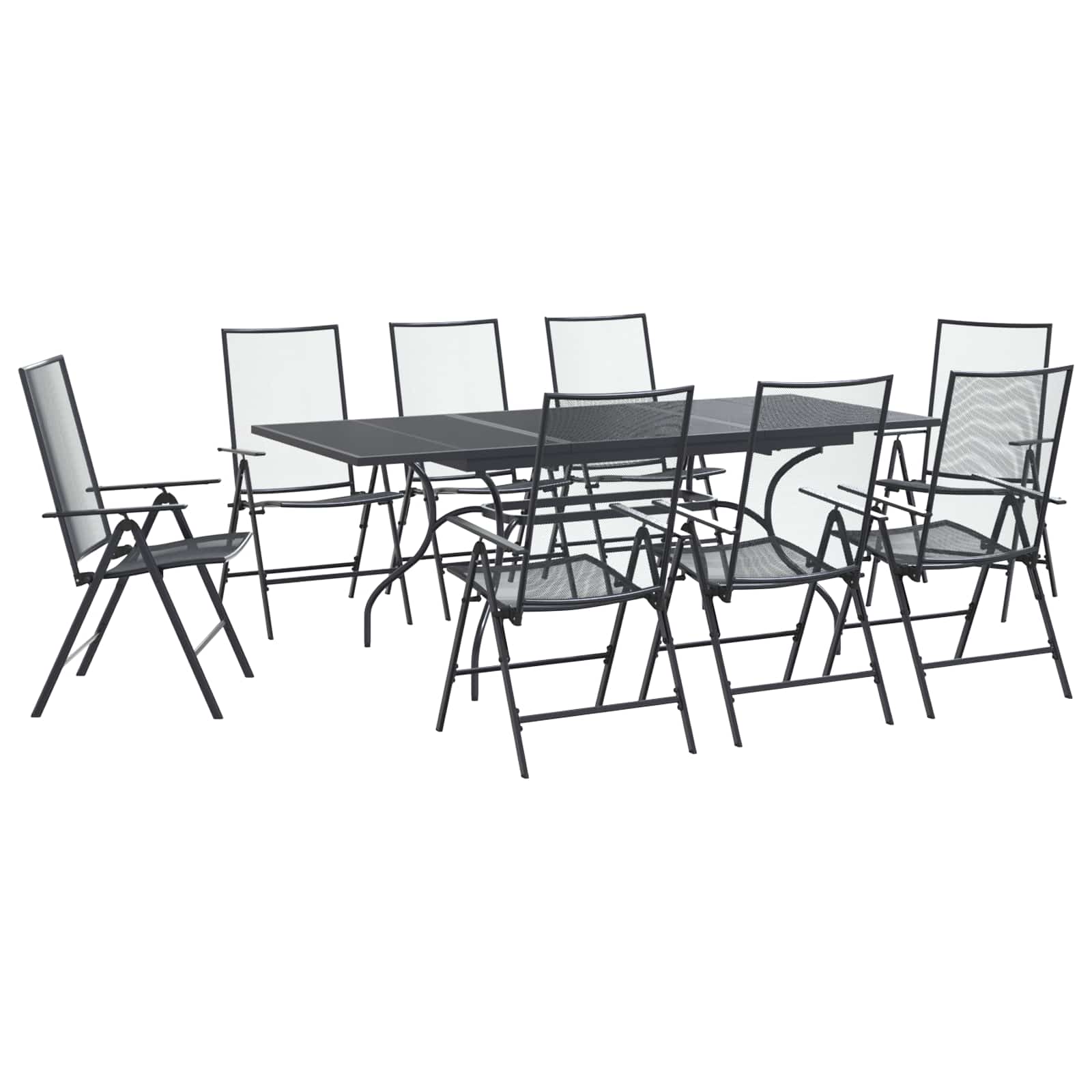 Garten Essgruppe 9 pcs Anthrazit 212 x 90 x 76 cm