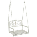 Schaukelbank Stahl 71,5 x 59 x 55 cm Antik Weiß