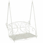 Schaukelbank Stahl 105,5 x 61 x 56 cm Antik Weiß