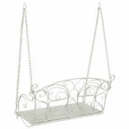 Schaukelbank Stahl 105,5 x 61 x 56 cm Antik Weiß