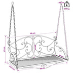 Schaukelbank Stahl 110 x 52,5 x 47 cm Antik Weiß