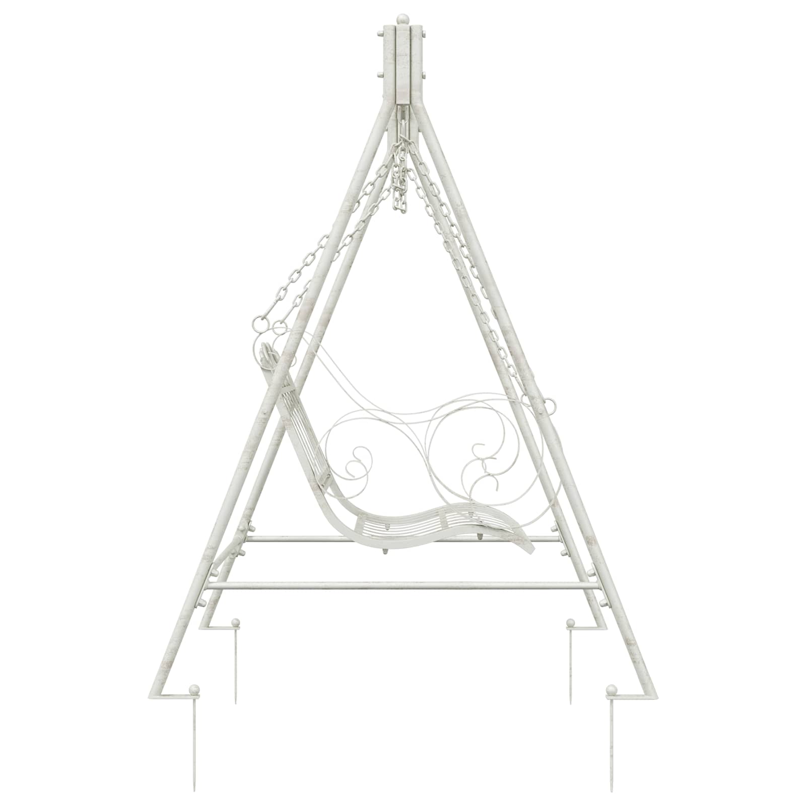 Schaukelbank Stahl 113 x 121,5 x 168 cm Antik Weiß