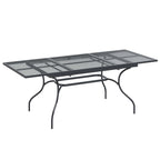 Ausziehbarer Mesh Esstisch Anthrazit 212 x 90 x 76 cm Stahl