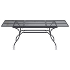Ausziehbarer Mesh Esstisch Anthrazit 212 x 90 x 76 cm Stahl