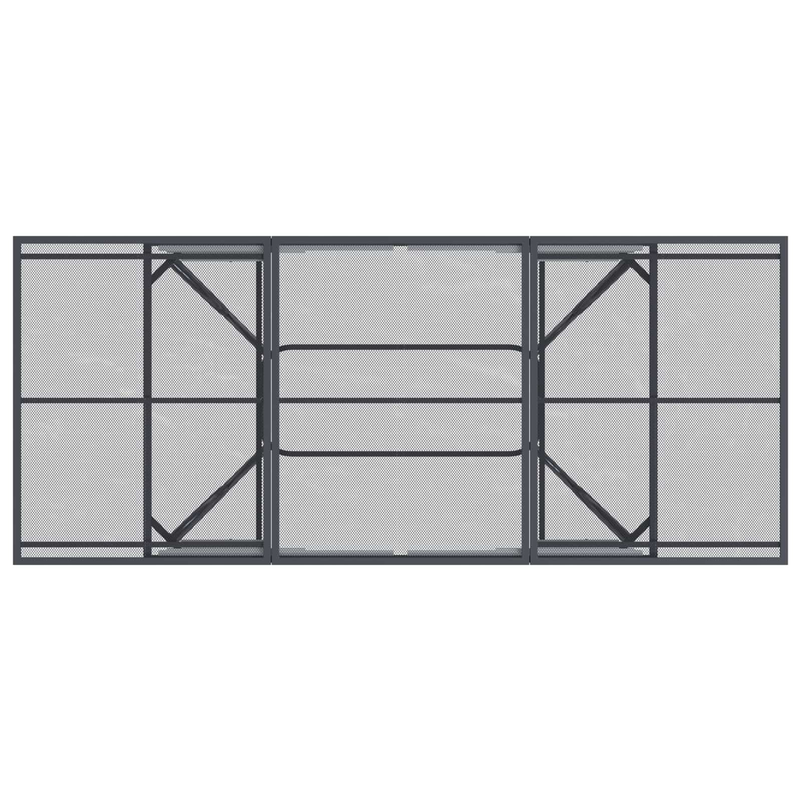 Ausziehbarer Mesh Esstisch Anthrazit 212 x 90 x 76 cm Stahl