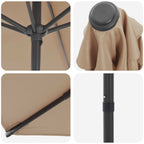 Garten-Sonnenschirm 200 x 300 cm Polyester Rechtwinklig Taupe