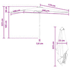 Garten-Sonnenschirm 200 x 300 cm Polyester Rechtwinklig Taupe