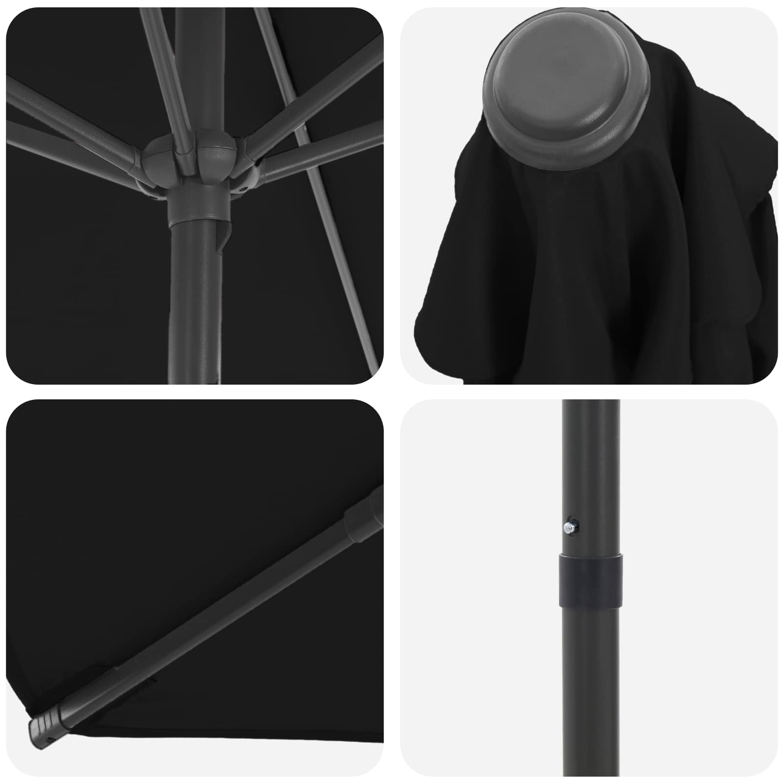 Garten-Sonnenschirm 200 x 300 cm Polyester Rechtwinklig Schwarz