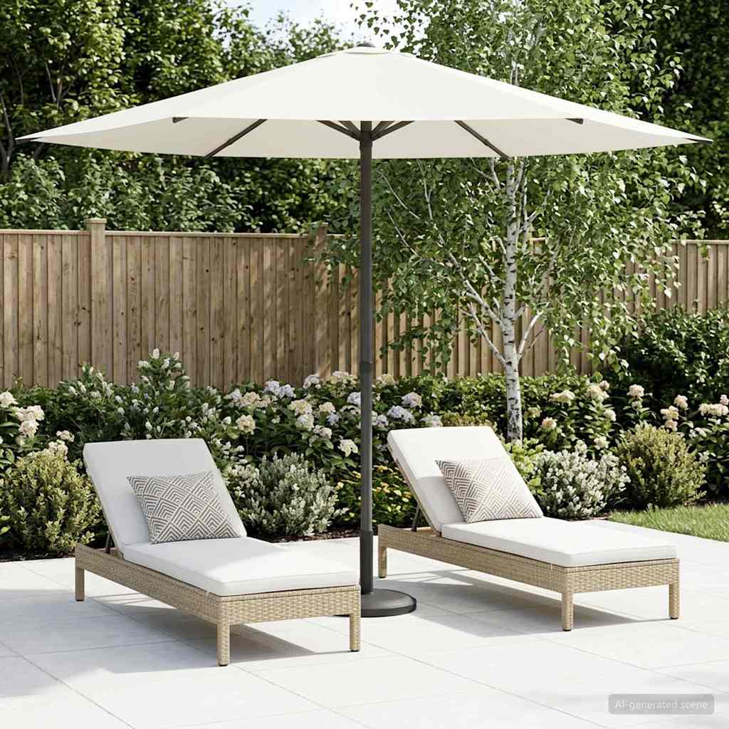 Garten-Sonnenschirm 230 x 230 cm Polyester Rechtwinklig Creme