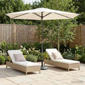 Garten-Sonnenschirm 270 x 270 cm Polyester Rechtwinklig Creme