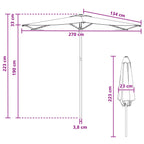 Garten-Sonnenschirm 270 x 270 cm Polyester Rechtwinklig Creme