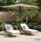 Garten-Sonnenschirm 270 x 270 cm Polyester Rechtwinklig Taupe