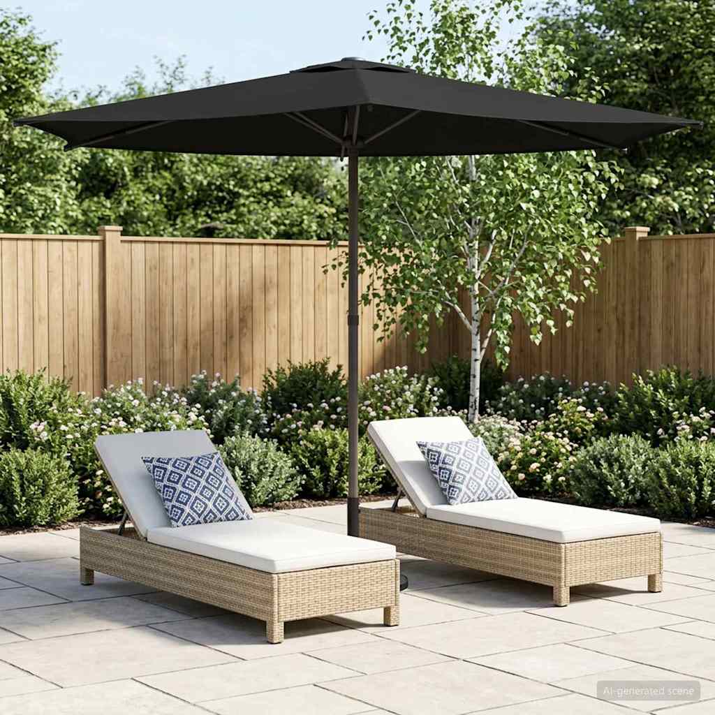 Garten-Sonnenschirm 270 x 270 cm Polyester Rechtwinklig Schwarz