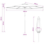 Garten-Sonnenschirm 300 x 300 cm Polyester Rechtwinklig