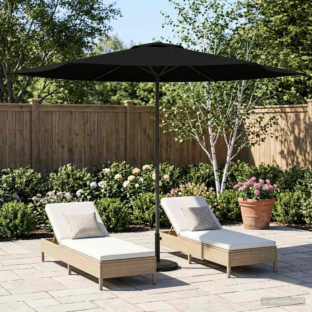 Garten-Sonnenschirm 300 x 300 cm Polyester Rechtwinklig Schwarz
