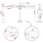 Garten-Sonnenschirm 200 x 300 cm Polyester Rechtwinklig Taupe