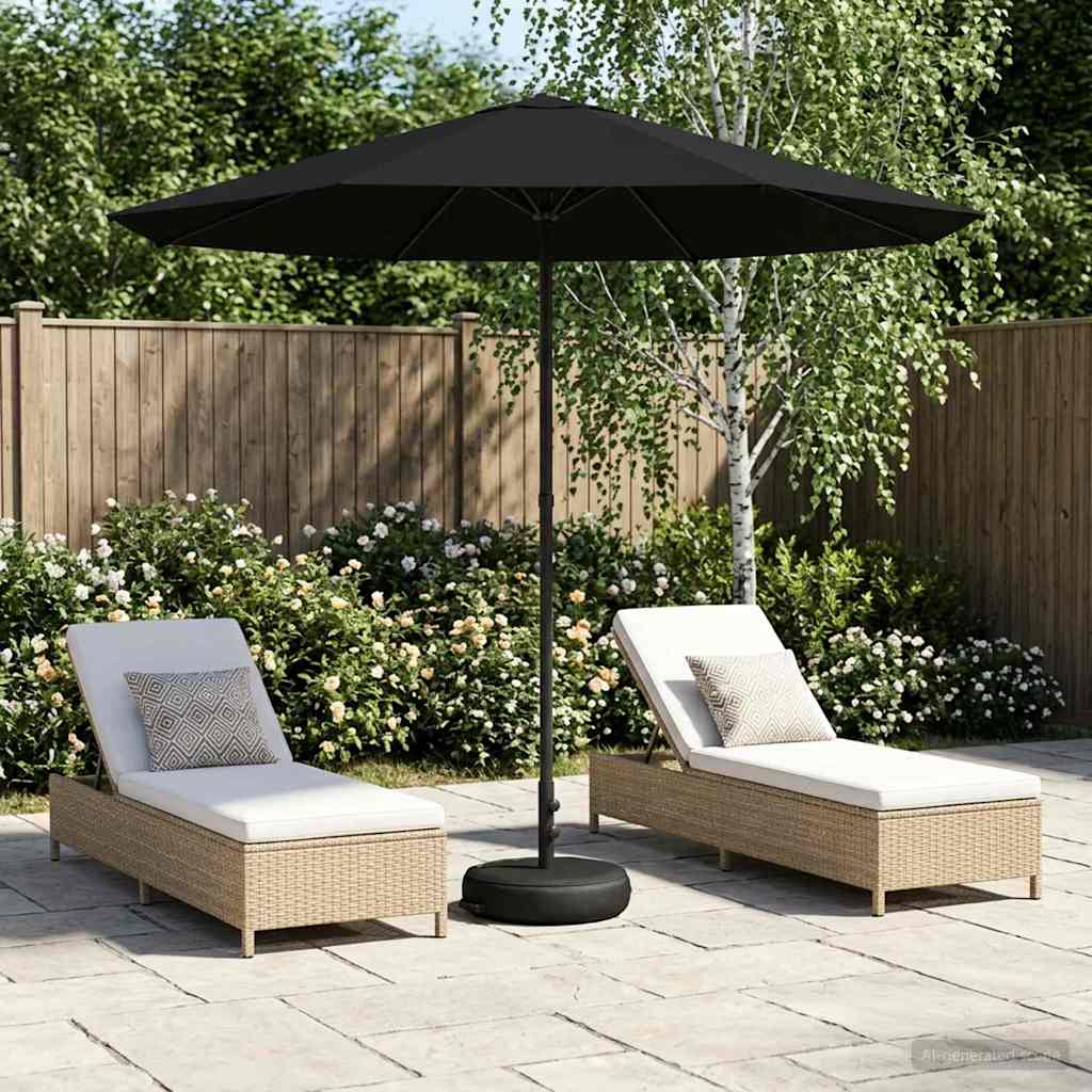 Garten-Sonnenschirm 230 x 230 cm Polyester Rechtwinklig Schwarz