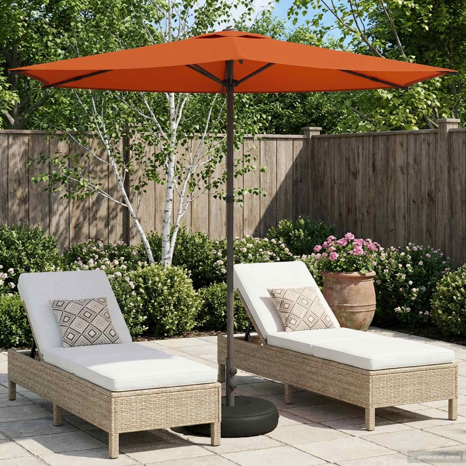 Garten-Sonnenschirm 270 x 270 cm Polyester Rechtwinklig