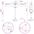 Garten-Sonnenschirm 270 x 270 cm Polyester Rechtwinklig
