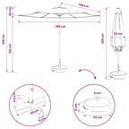 Garten-Sonnenschirm 300 x 300 cm Polyester Rechtwinklig Creme