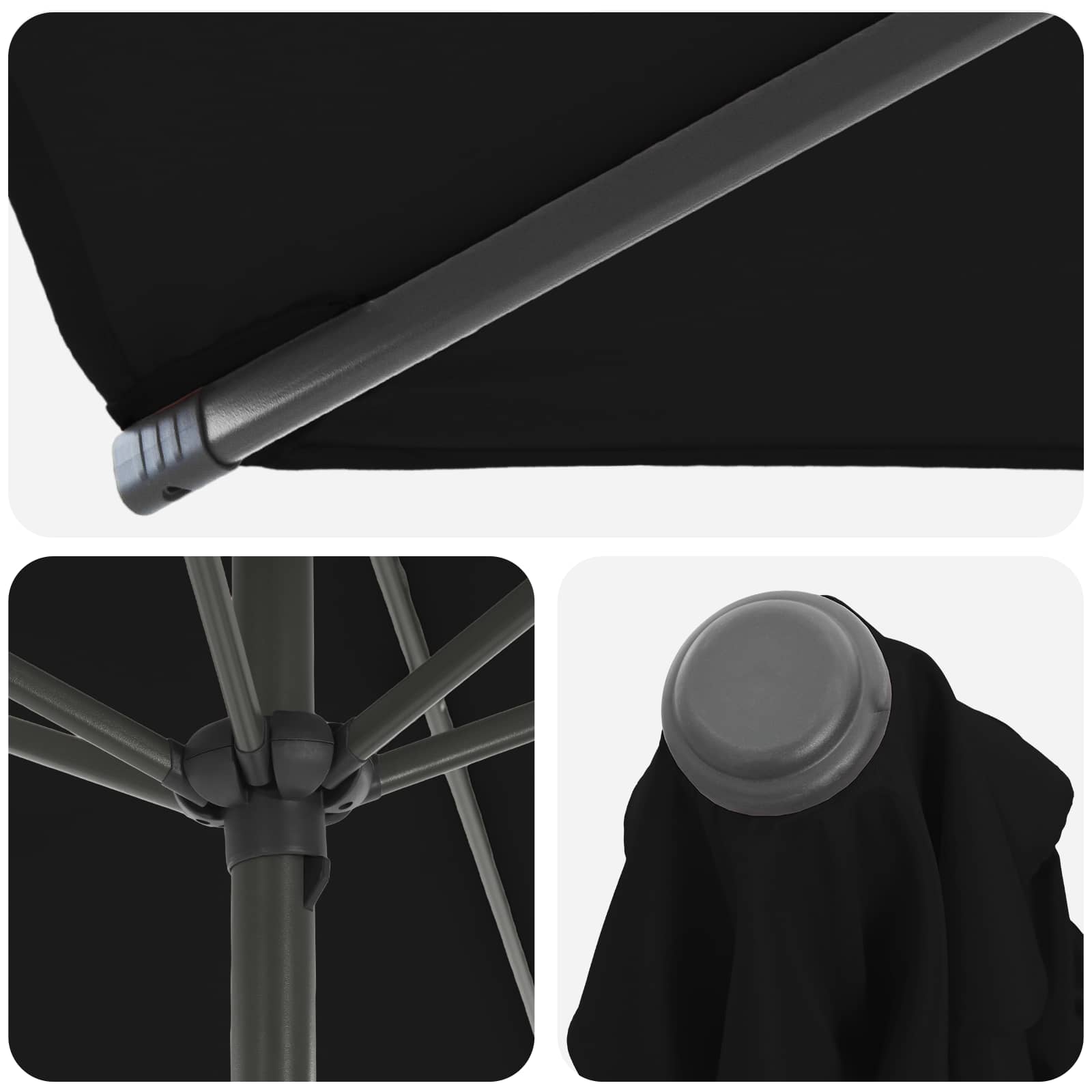 Garten-Sonnenschirm 300 x 300 cm Polyester Rechtwinklig Schwarz