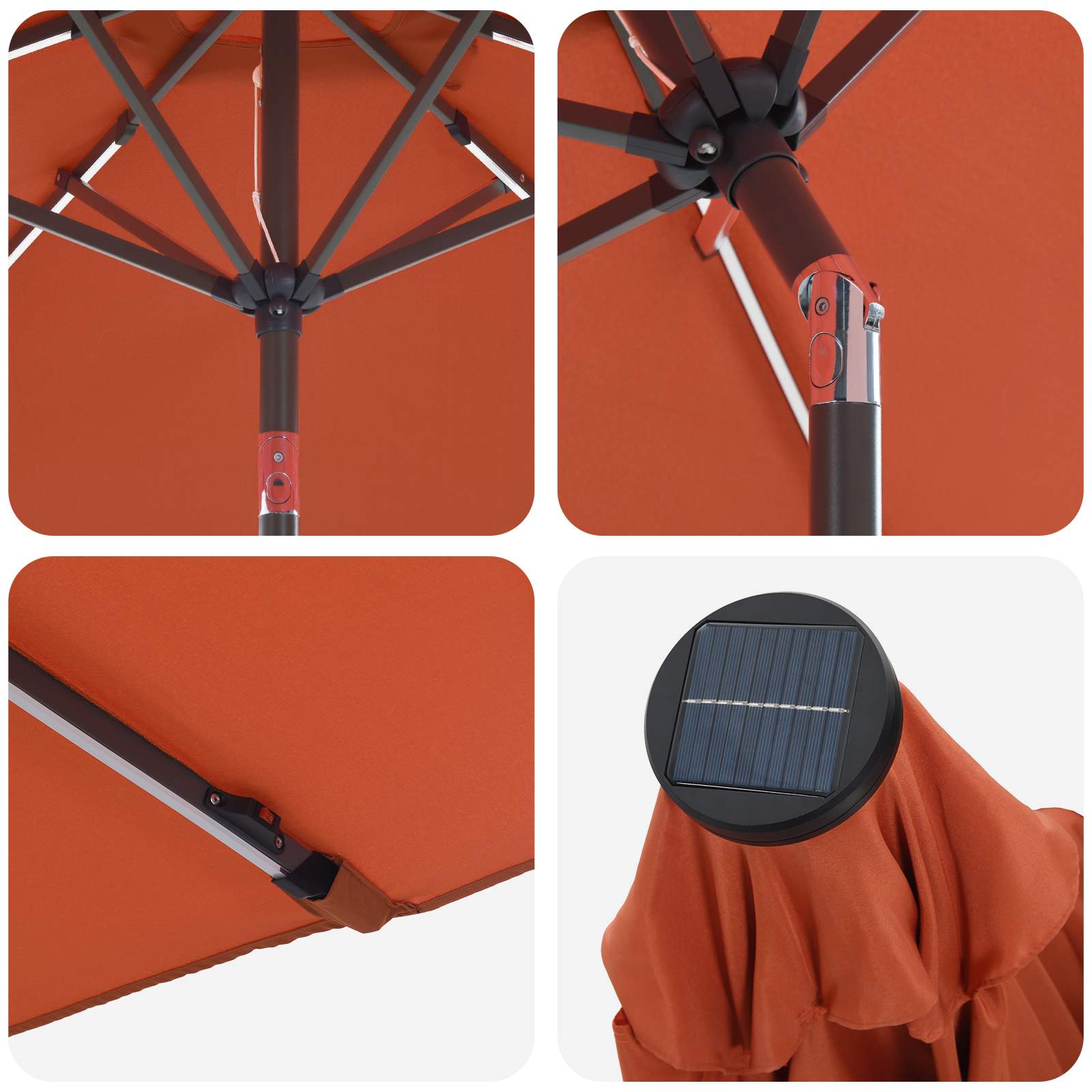 Garten Sonnenschirm mit LED-Lichtern 200 x 300 cm Polyester