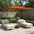 Garten Sonnenschirm mit LED-Lichtern 200 x 300 cm Polyester