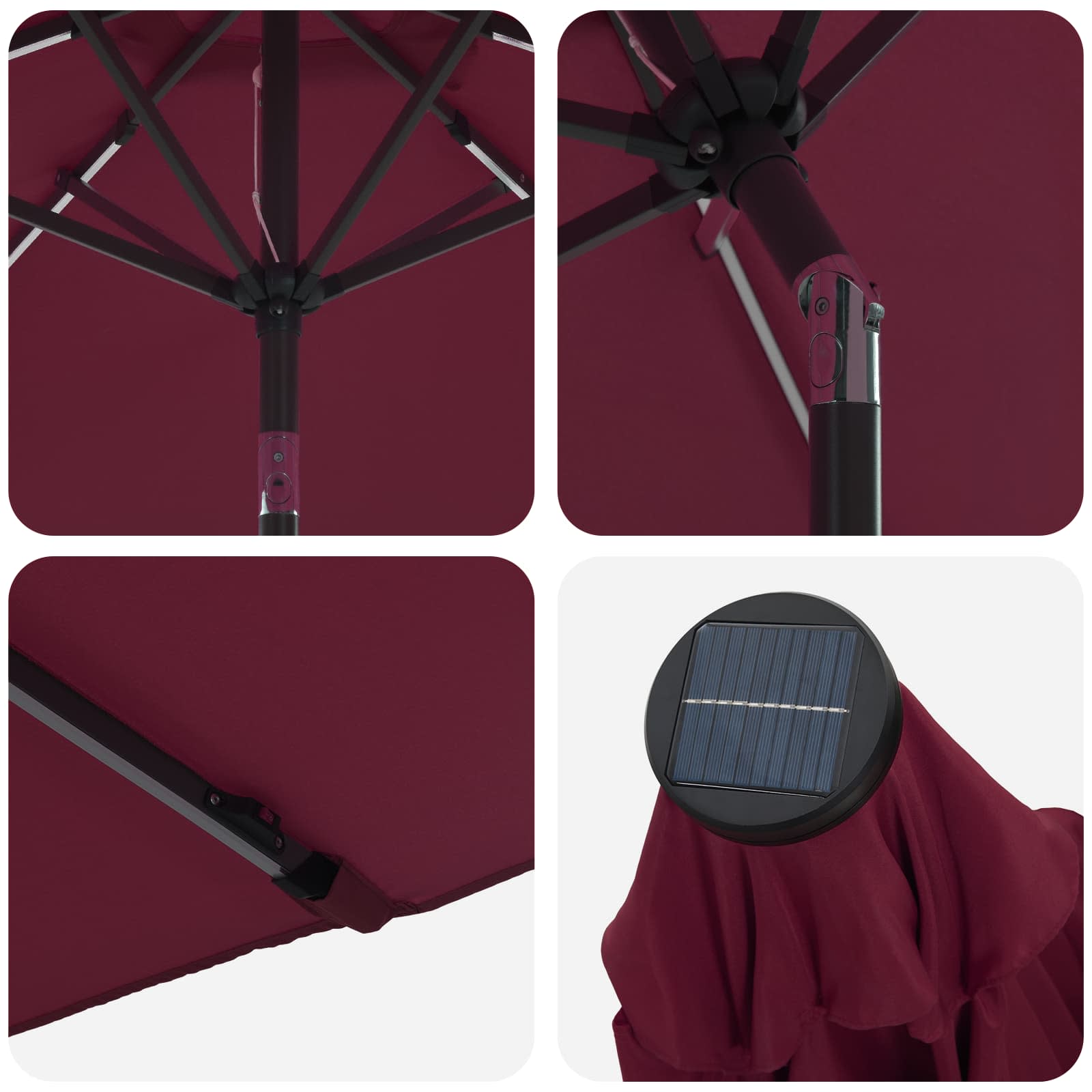 Garten Sonnenschirm mit LED-Lichtern 200 x 300 cm Polyester