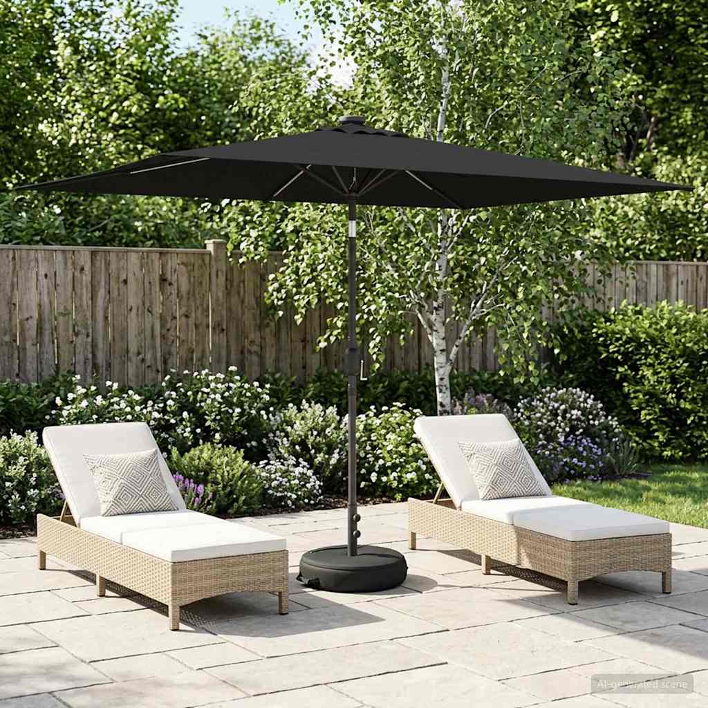 Garten Sonnenschirm mit LED-Lichtern 200 x 300 cm Polyester