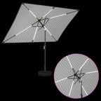 Garten Sonnenschirm mit LED-Lichtern 200 x 300 cm Polyester