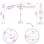 Garten Sonnenschirm mit LED-Lichtern 200 x 300 cm Polyester