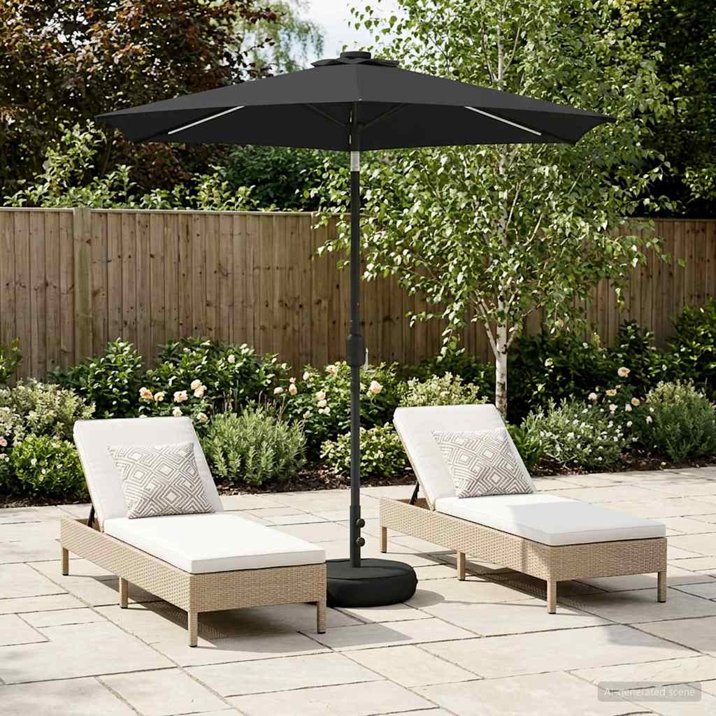 Garten Sonnenschirm mit LED-Lichtern 230 x 230 cm Polyester