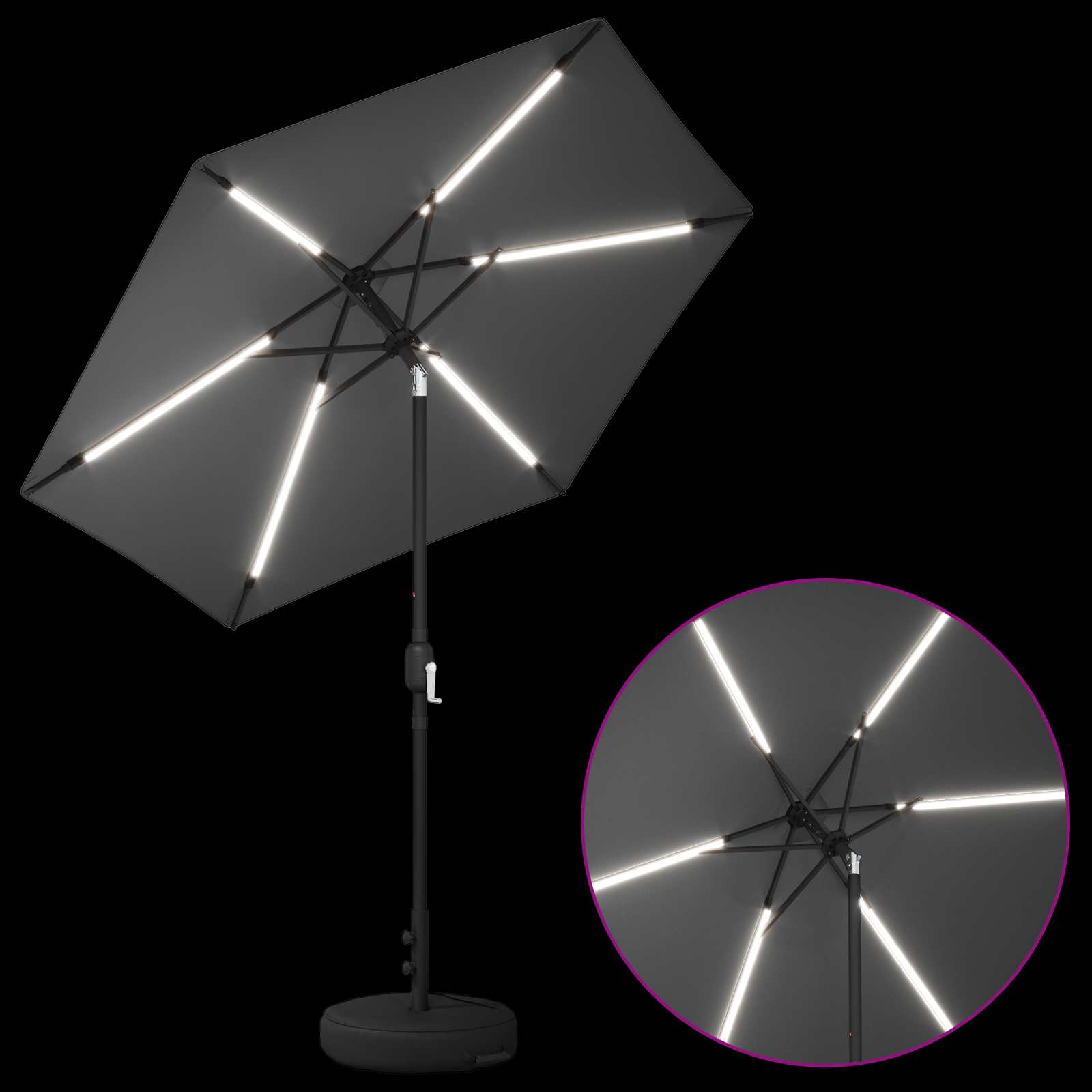 Garten Sonnenschirm mit LED-Lichtern 230 x 230 cm Polyester