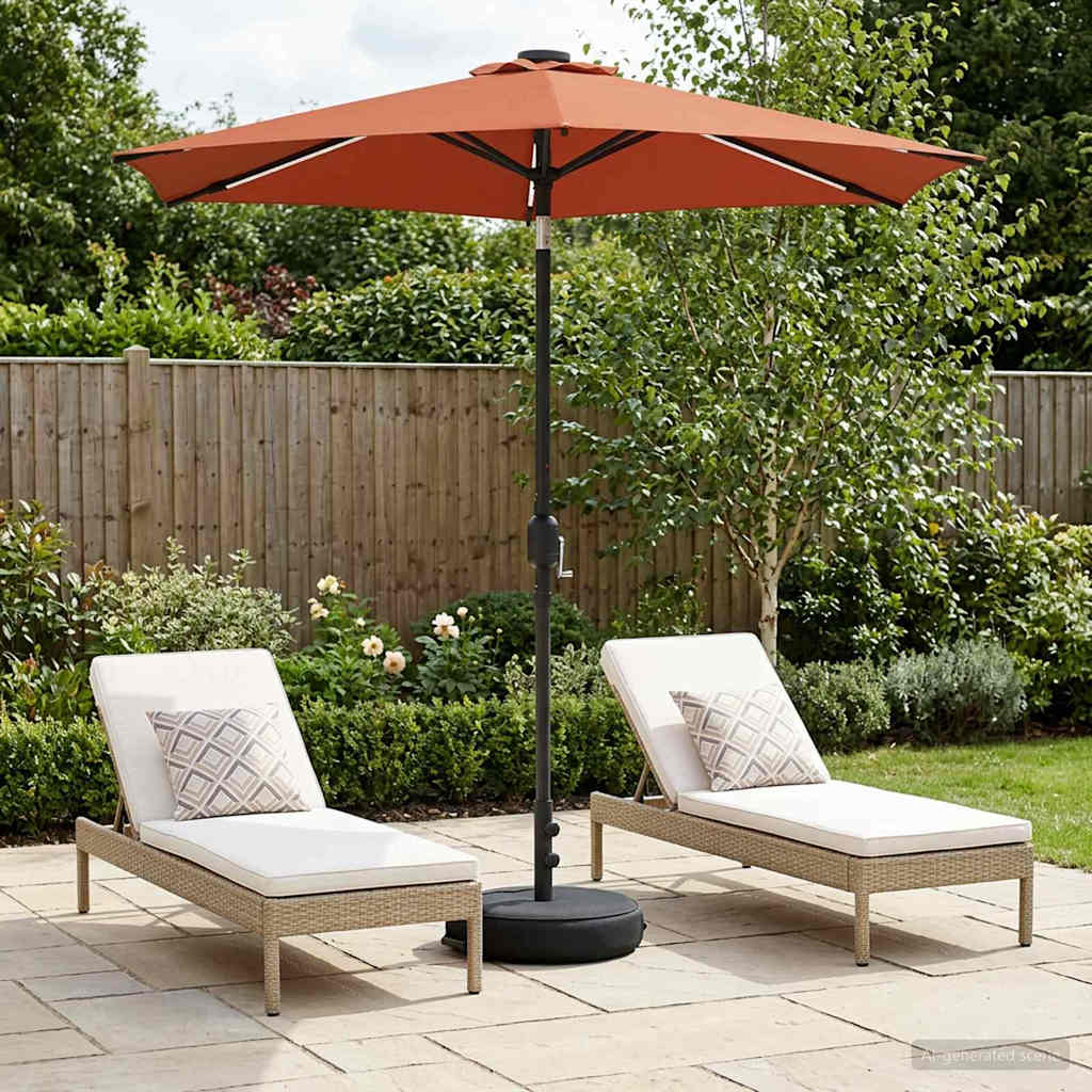 Garten Sonnenschirm mit LED-Lichtern 230 x 230 cm Polyester