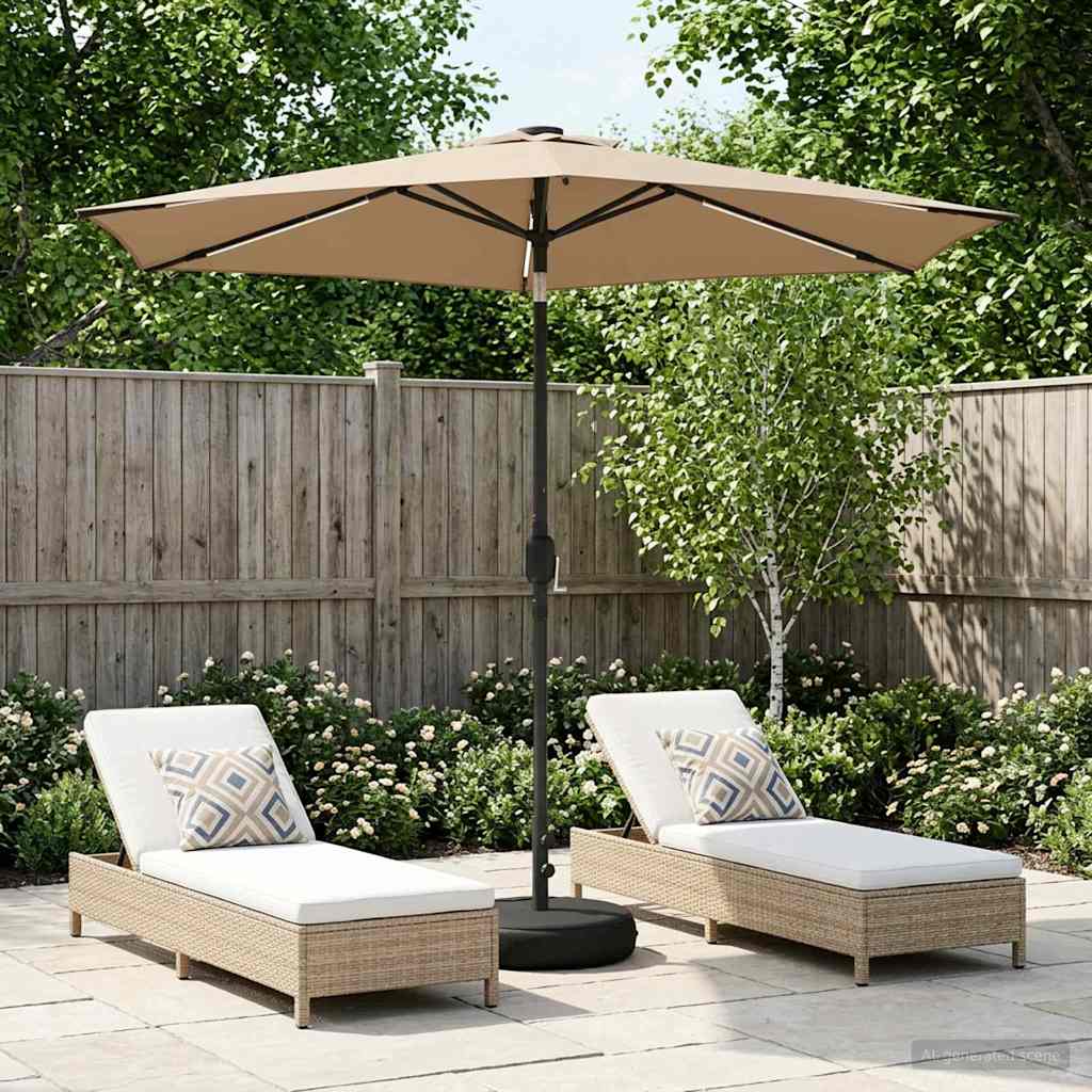 Garten Sonnenschirm mit LED-Lichtern 270 x 270 cm Polyester